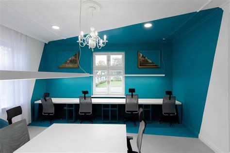 Modern Office Colorful Teal Walls Meeting Room 130622 852 03 