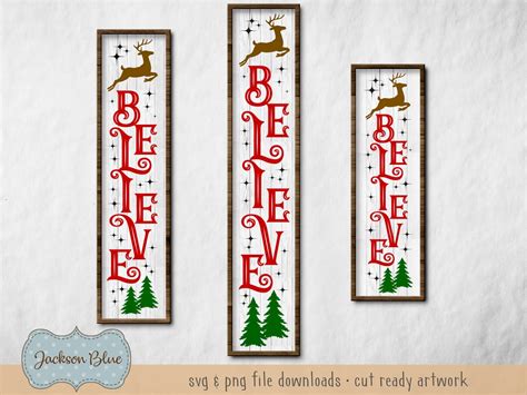 Believe Christmas Porch Sign Svg Christmas Svg Cut File Etsy