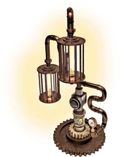 Tube Steampunk Lumière Lampe Png Transparent