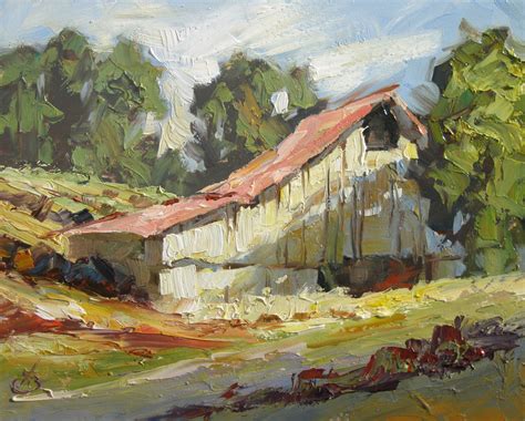 Tom Brown Fine Art Rural Americana Barn Impressionist 8x10 Oil