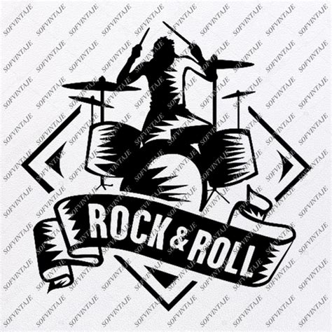 Rock N Roll Svg File Rock N Roll Original Svg Design Music Svg Clip Ar