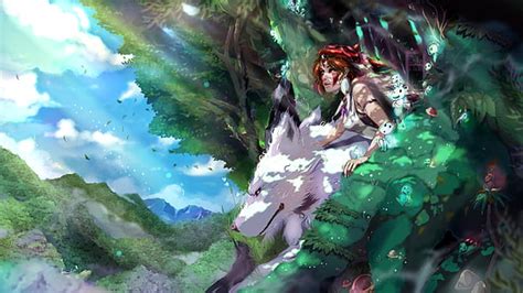 Hd Wallpaper Movie Princess Mononoke Anime Forest Green Magic
