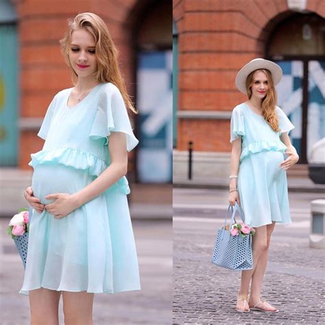 buy fashion chiffon maternity dress comfortable clothes for pregnant women cute