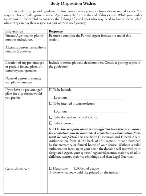 Funeral Representative Designation Form