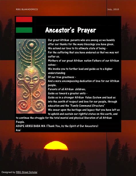 Rbg Ancestral Libation And Ancestors Prayer