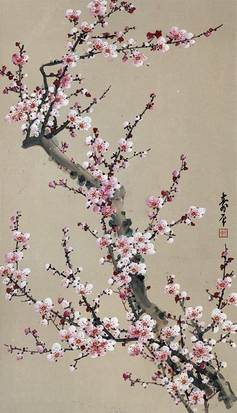 Épinglé Par Dauba Sur Japon Peinture De Cerisiers En Fleur Art De