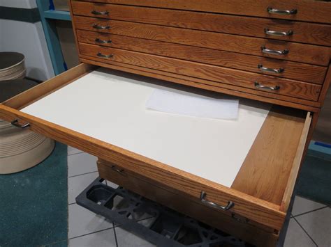 Wooden 15 Drawer Blueprint Storage Unit W Metal Handles 45 X 36 X 50