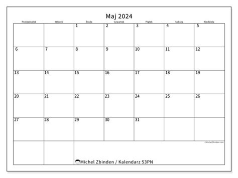 Kalendarz Maj 2024 53 Michel Zbinden Pl
