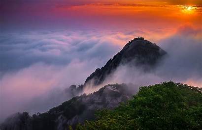 Landscape Mountains Sunrise Korea Wallpapers Korean Mountain