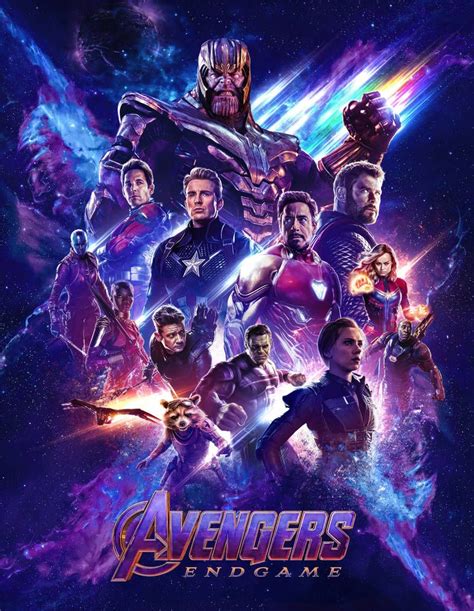 Avengers Endgame Marvel Poster Cinema Movie Film Iron Man Thor Hulk A4