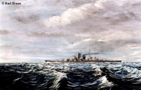 Battleship Bismarck Naval Paintings And Drawings