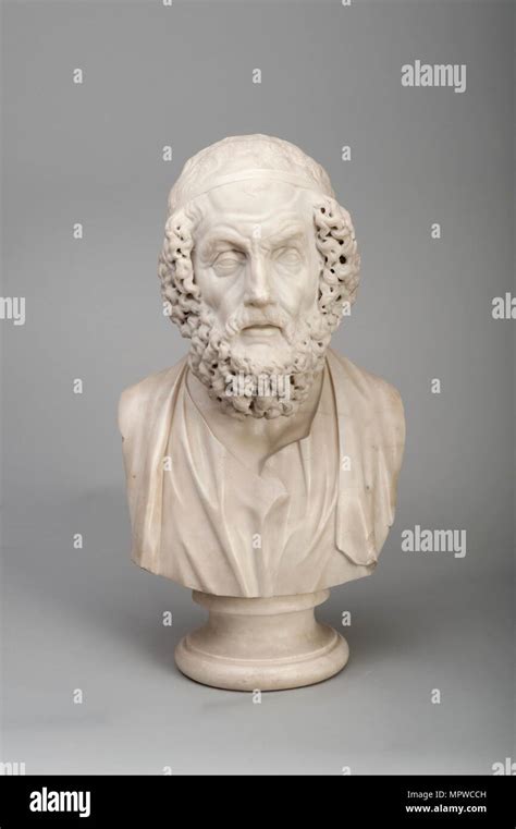 Marble Bust Of The Ancient Greek Poet Homer 18th Century Artist