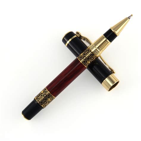 Luxury High Quality Custom Logo Metal Ballpoint Roller Pen Wood Color