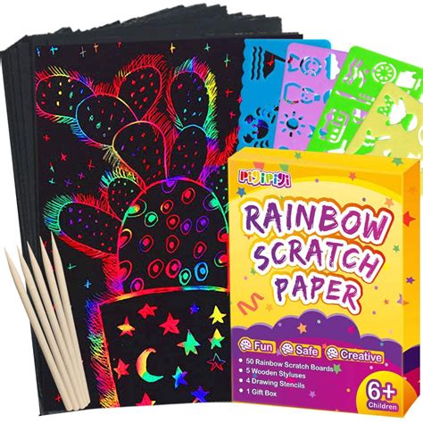 Scratch Paper Art For Kids Magic Rainbow Scratch Paper Off Set