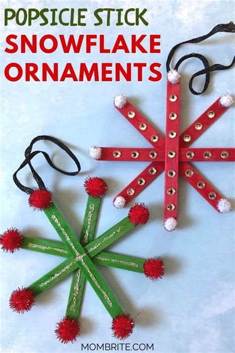 Diy Popsicle Stick Snowflake Ornaments Mombrite