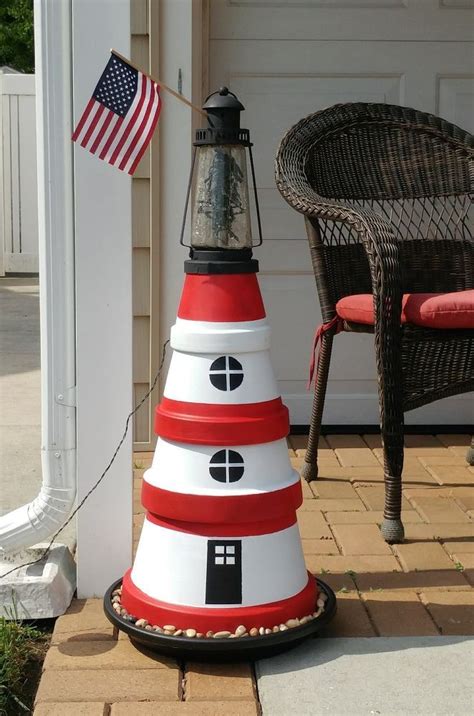 Diy Clay Pot Solar Lighthouses A Fun And Functional Project