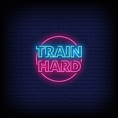 Premium Vector Train Hard Neon Signs Style Text