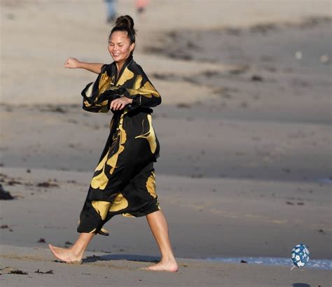 Chrissy Teigen Enjoys A Beach Day In Malibu Amid All Coronavirus Chaos