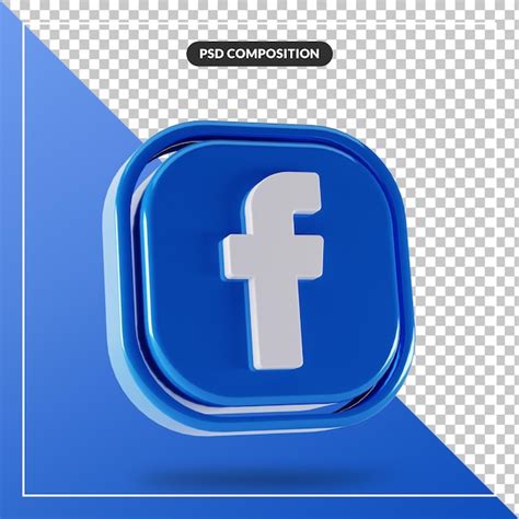 Premium Psd Glossy Facebook Logo Isolated 3d Design