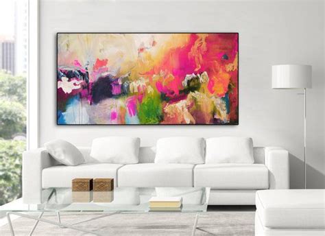 Fuschia Abstract Painting Print Vibrant Pink Blue Print Etsy Large