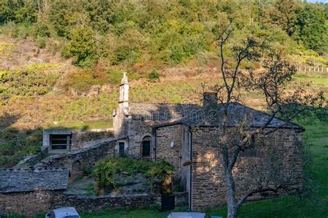 Sil River Canyon In Ribeira Sacra Portomarin Reservoir Belesar Stock