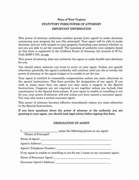 Free Fillable West Virginia Power Of Attorney Form Pdf Templates