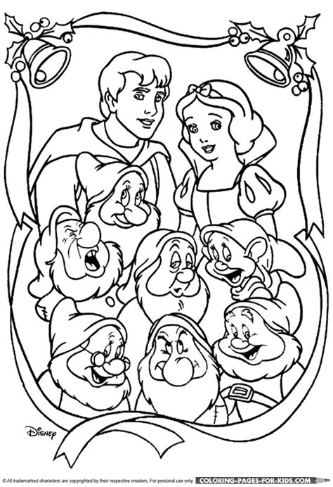 Christmas coloring sheets found around the web. Disney Christmas Coloring Page - Snow White Christmas