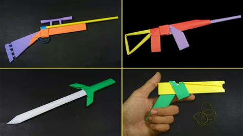 04 Awesome Origami Weapons Easy Paper Gun Paper Sword You Can Make