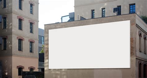 Blank Billboard On The Wall Of Building Stock Photo Download Image