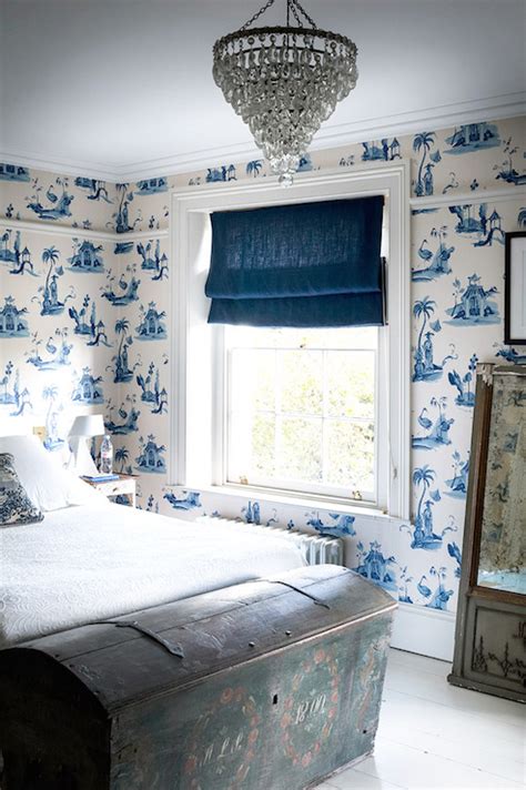 White And Blue French Country Bedrooms Design Ideas