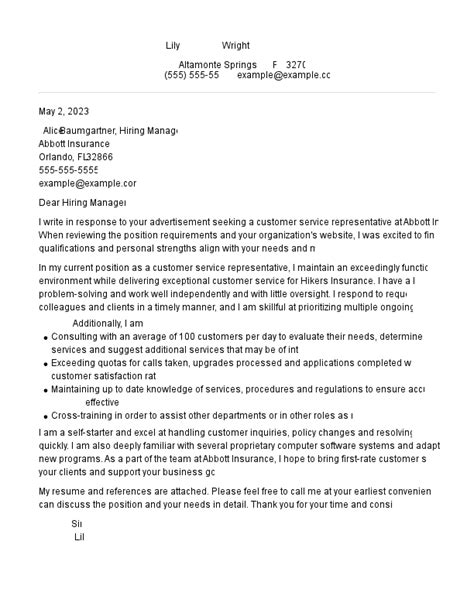 Representative Cover Letter Examples Templates And Tips