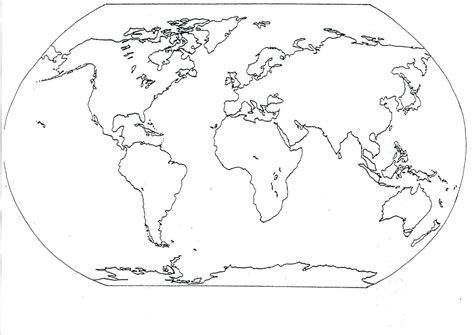Printable Map 7 Continents Cut Outs