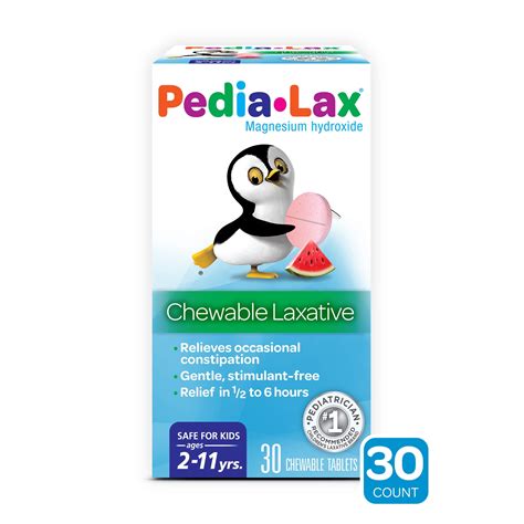Pedia Lax Laxative Chewable Tablets For Kids Ages 2 11 Watermelon