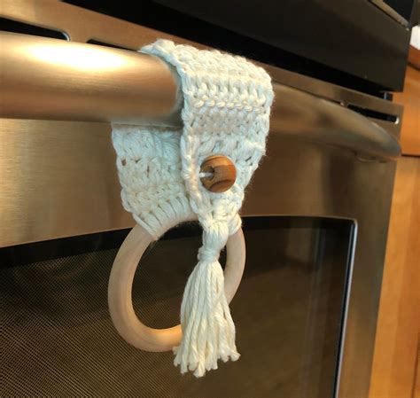 Crochet Towel Ring Boho Towel Holder Home Decor Stove Etsy