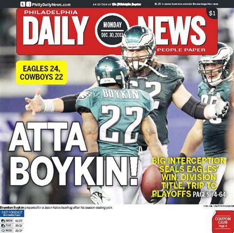 Philadelphia Daily News Monday Front Page Reads Atta Boykin