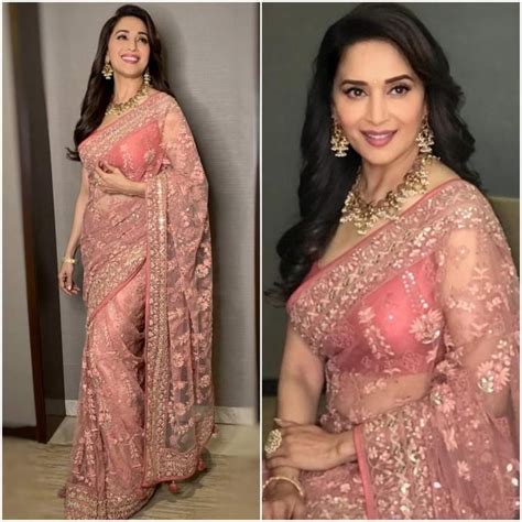 Madhuri Dixit Looks Drop Dead Gorgeous In A Stunning Saree By Anita Dongre Check It Out