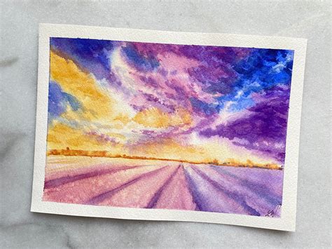 Dreamy Landscape Series Original Watercolour Painting Etsy