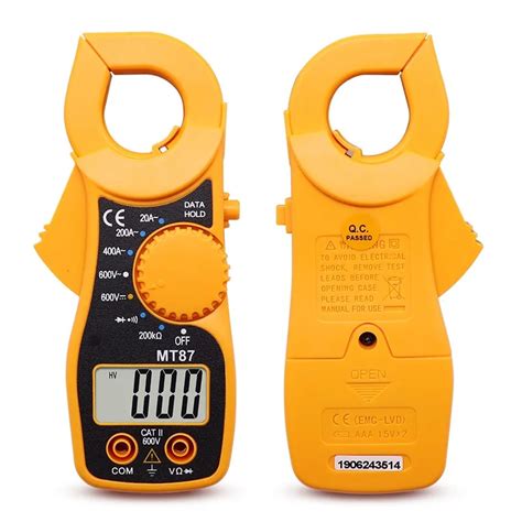 Portable Mt87 Lcd Digital Clamp Meters Multimeter With Measurement Ac
