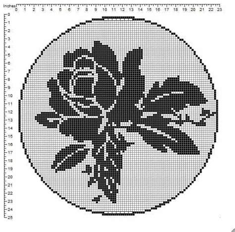 Free Filet Crochet Pattern Beautiful Rose Design
