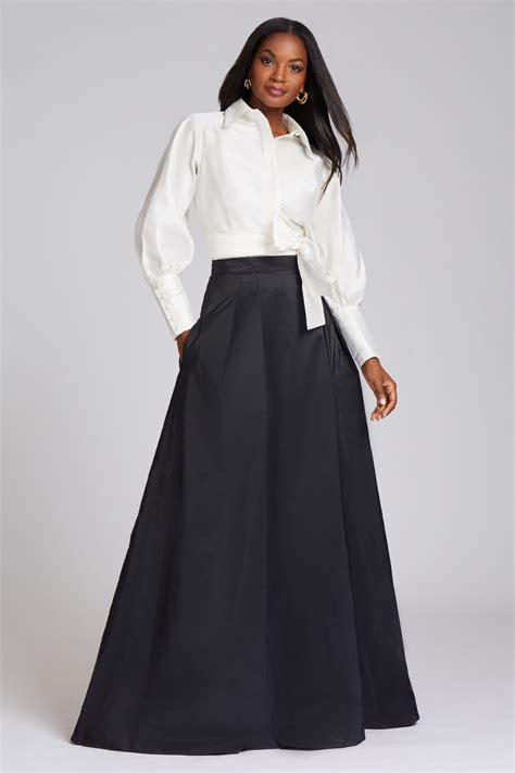 Taffeta Floor Length Skirt With Pockets Floor Length Skirt Long Taffeta Skirt Floor Length
