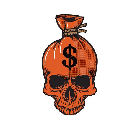 Calavera Saco Dólar Espeluznante Dinero 3236326 Vector En Vecteezy