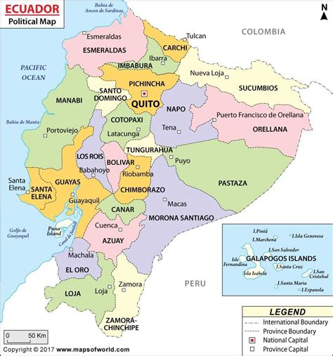 Ecuador Mapa Pol Tico Cm W X Cm H Amazon Mx Oficina
