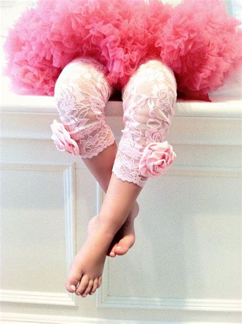 Girls Pink Lace Tights Leggings Ballet Rosettes Infant Toddler Baby