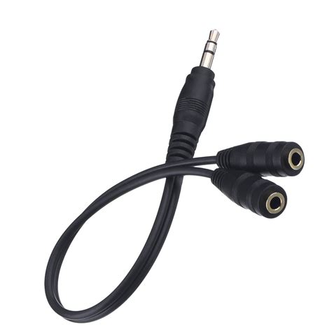Foxmicro Headphone Splitter For Computer 35mm Female To 2 Dual 35mm