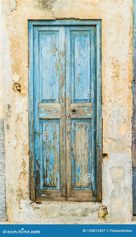 Ancient Blue Front Door Of An Old House Stock Image Image Of Blue