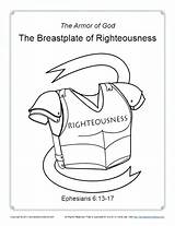 Breastplate Righteousness Sundayschoolzone sketch template