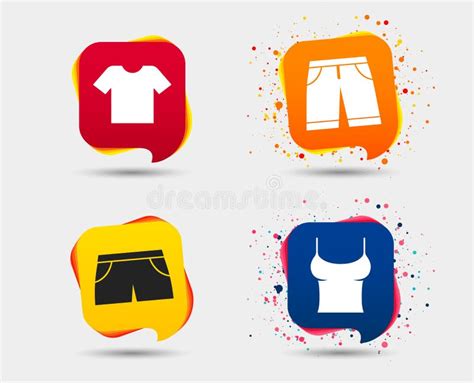 Clothes Signs T Shirt And Pants With Shorts Stock Vector Illustration Of Breast Shorts