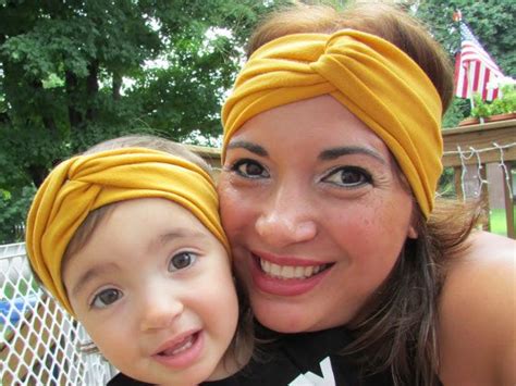Very Cute Mustard Yellow Matching Mommy And Me Turban Headbands Set