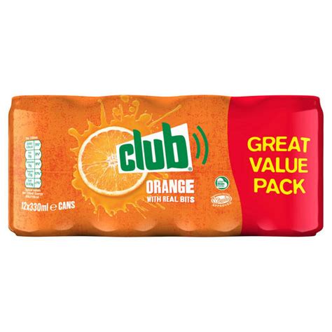 Club Orange With Real Bits 12 X 330ml Orange And Fruit Flavoured