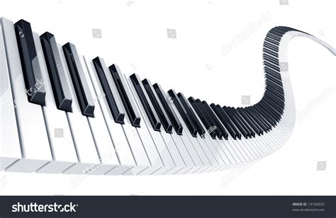 3d Rendering Wavy Piano Keys Stock Illustration 19184020 Shutterstock